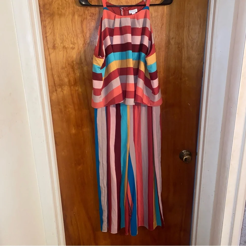 SPENSE Brand Colored striped jumpsuit. Size medium. - Picture 4 of 4